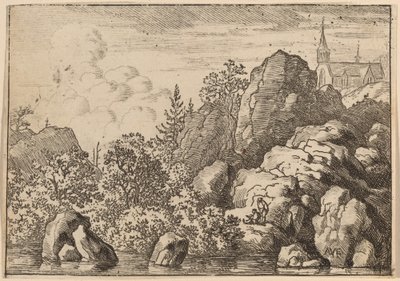 山上的教堂，大概在1645-1656年。 作者 阿拉特·范·埃弗丁根
