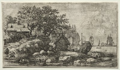 八幅风景画（H.57-64）：两只空船的风景 作者 阿拉特·范·埃弗丁根
