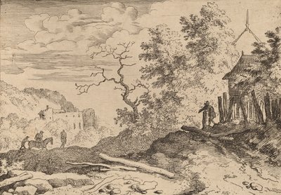 带有树篱遗迹的小屋，可能约1645-1656。 作者 阿拉特·范·埃弗丁根