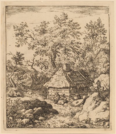 靠近木桶的风景与磨石，可能约1645-1656。 作者 阿拉特·范·埃弗丁根