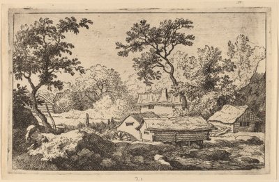 瀑布下的磨坊，大概在1645-1656年。 作者 阿拉特·范·埃弗丁根