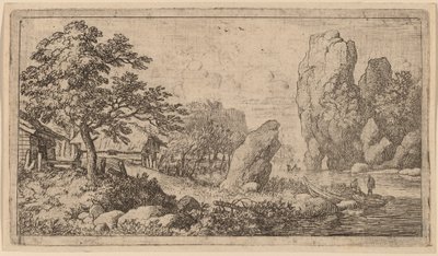 河岸边的尖头巨石，大概在1645-1656年。 作者 阿拉特·范·埃弗丁根