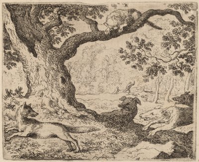 雷纳德的父亲和被猎犬追捕的猫，大概在1645-1656年。 作者 阿拉特·范·埃弗丁根