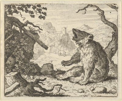 熊叫雷纳德出现在动物理事会面前，1650-75。 作者 阿拉特·范·埃弗丁根
