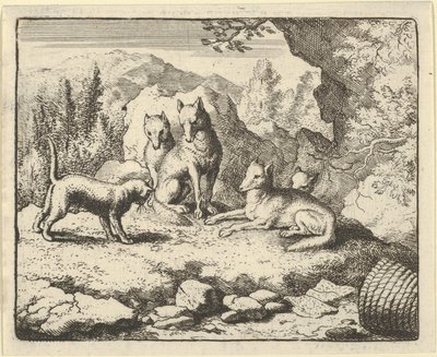 猫叫雷纳德出庭，1650-75。 作者 阿拉特·范·埃弗丁根