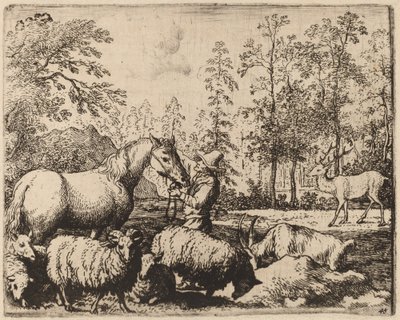 马与鹿》，可能约1645-1656年。 作者 阿拉特·范·埃弗丁根