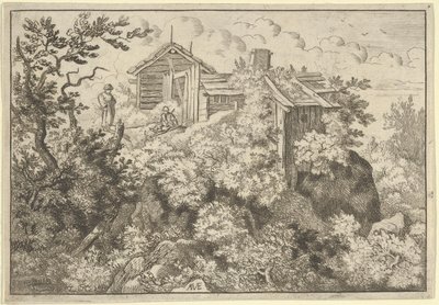 山上的三间小屋，17世纪。 作者 阿拉特·范·埃弗丁根