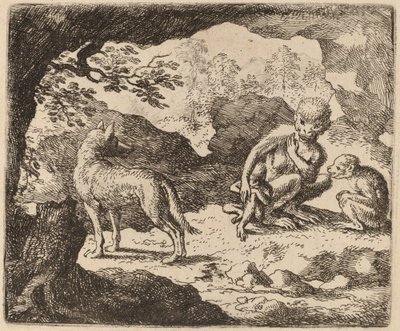 狼和猴子》，可能约1645-1656年。 作者 阿拉特·范·埃弗丁根