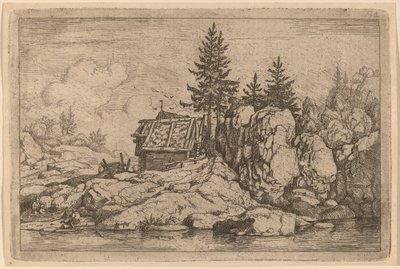 平房附近的两棵冷杉树，大概是1645-1656年。 作者 阿拉特·范·埃弗丁根