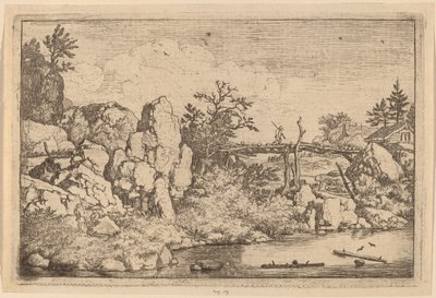 水中的两根木头，大概在1645-1656年。 作者 阿拉特·范·埃弗丁根