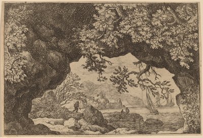 透过穿孔岩石的视图，可能约1645-1656。 作者 阿拉特·范·埃弗丁根