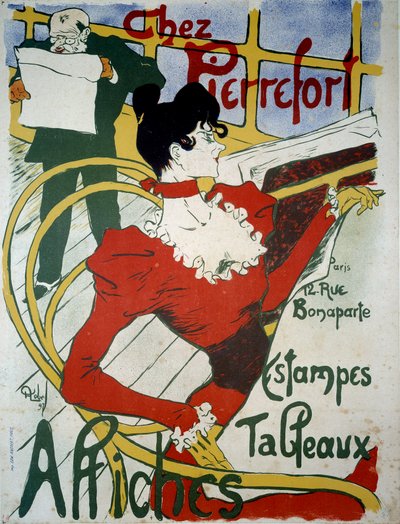 Chez Pierrefort 印刷品、海报和绘画商人的广告海报（海报） 作者 Almery Lobel Riche