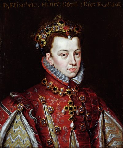 伊丽莎白·德瓦洛瓦（1545-68）西班牙女王的肖像（布面油画） 作者 Alonso (studio of) Sanchez Coello
