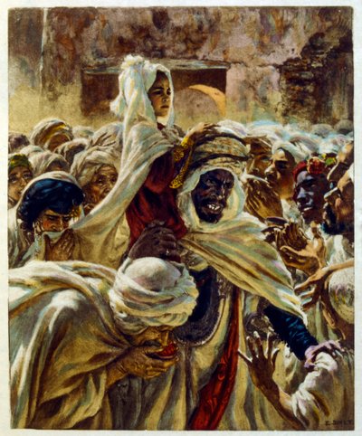 Dinet 绘制的插图，选自《海市蜃楼》中的阿拉伯生活场景。1906.Mirages, Scénes De La Vie Arab》由艾蒂安-迪内特绘制插图，西尔曼-本-易卜拉欣-巴默尔撰写评论。纳斯雷丁-迪内出生时的名字是阿尔方斯-艾蒂安-迪内（1861-1929 年），法国画家。 作者 阿方斯·艾蒂安·迪内