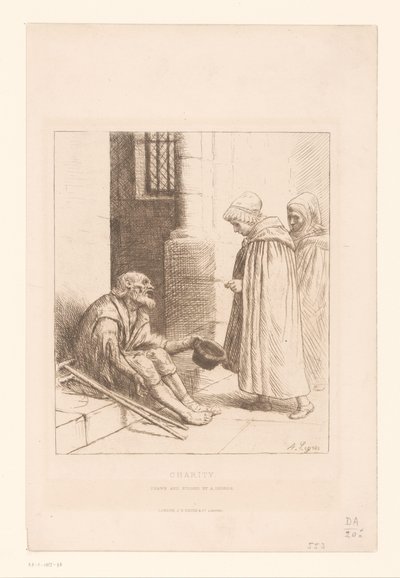 楼梯上的乞丐
慈善 作者 阿方斯·莱格罗斯（Alphonse Legros）