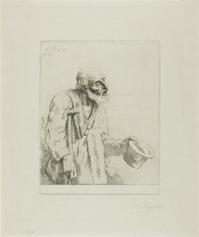 拄拐杖的乞丐 作者 阿方斯·莱格罗斯（Alphonse Legros）