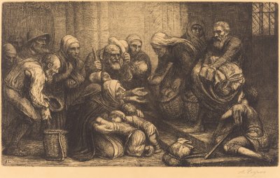 布鲁塞尔的乞丐 Les mendiants de Bruges. 作者 阿方斯·莱格罗斯（Alphonse Legros）