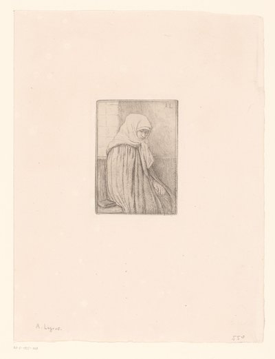 带头巾的布列塔尼女人 作者 阿方斯·莱格罗斯（Alphonse Legros）