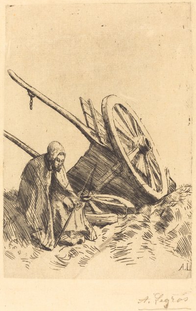 Broken Cart La charette brisee. 作者 阿方斯·莱格罗斯（Alphonse Legros）
