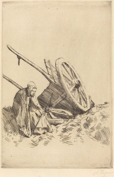 破车 La charrette brisee. 作者 阿方斯·莱格罗斯（Alphonse Legros）