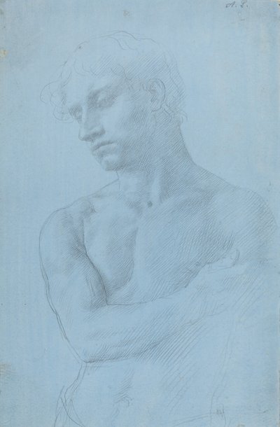 裸体男人的半身像。 作者 阿方斯·莱格罗斯（Alphonse Legros）