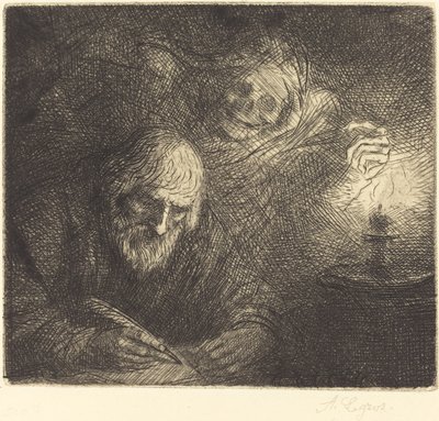死亡与哲学家 La mort et le philosophe. 作者 阿方斯·莱格罗斯（Alphonse Legros）