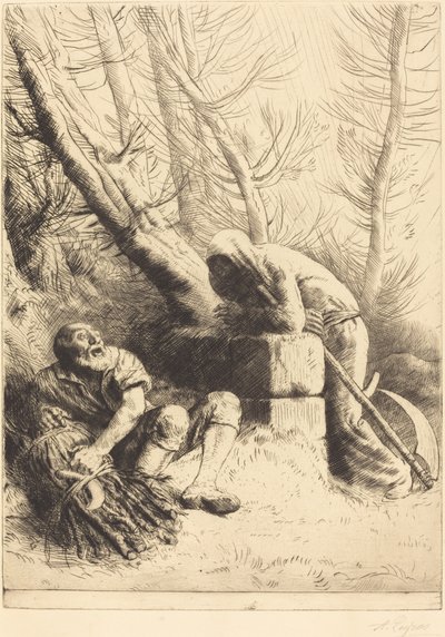 死神与樵夫》，第4版 《死神与樵夫》。 作者 阿方斯·莱格罗斯（Alphonse Legros）
