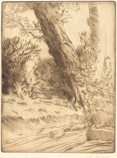 溪流边缘 作者 阿方斯·莱格罗斯（Alphonse Legros）