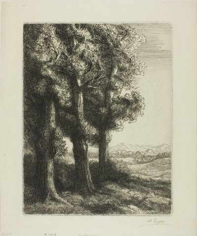 树林的边缘 作者 阿方斯·莱格罗斯（Alphonse Legros）