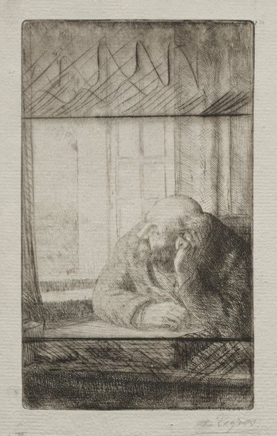 窗前的夜晚 作者 阿方斯·莱格罗斯（Alphonse Legros）