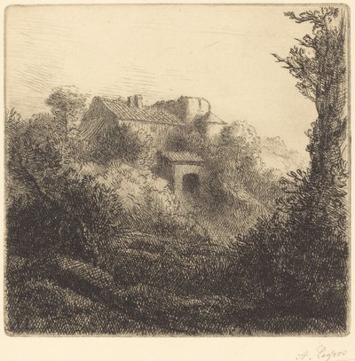 山上的农场 La ferme sur la colline. 作者 阿方斯·莱格罗斯（Alphonse Legros）