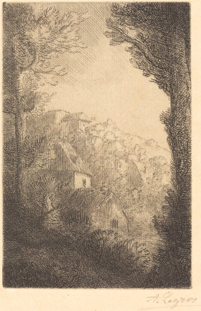 阳光下的山坡农场(La ferme du coteau; Effet de soleil sur le coteau) 作者 阿方斯·莱格罗斯（Alphonse Legros）