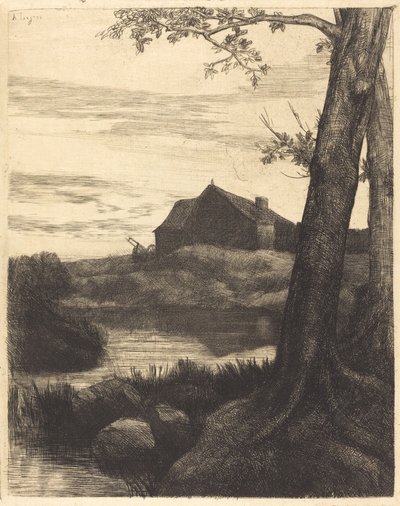 有大树的农场 La ferme au grand arbre. 作者 阿方斯·莱格罗斯（Alphonse Legros）
