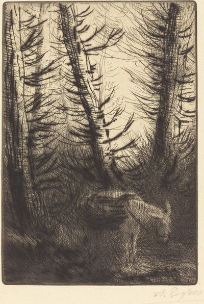 农夫和他的驴子 Le fermier et son ane. 作者 阿方斯·莱格罗斯（Alphonse Legros）