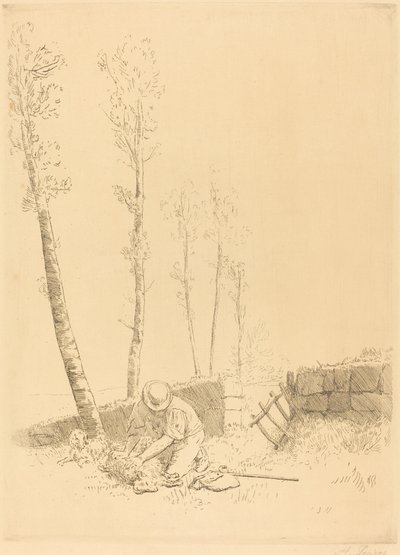 寻找绵羊(Le mouton retrouve) 作者 阿方斯·莱格罗斯（Alphonse Legros）