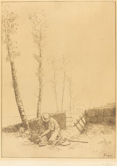 寻找绵羊 Le mouton retrouve. 作者 阿方斯·莱格罗斯（Alphonse Legros）