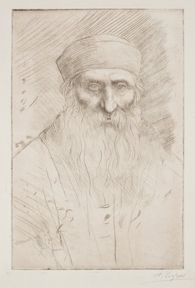 一个留着长胡子的男人的头。 作者 阿方斯·莱格罗斯（Alphonse Legros）