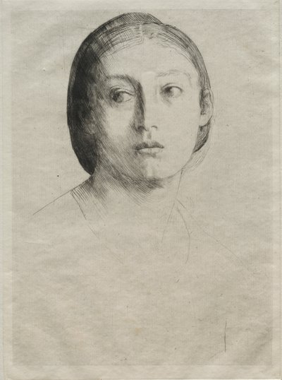 少女头像 作者 阿方斯·莱格罗斯（Alphonse Legros）
