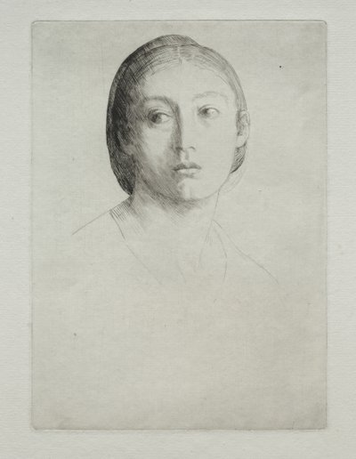 少女头像 作者 阿方斯·莱格罗斯（Alphonse Legros）