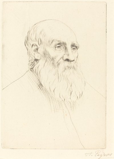 一个老人的头像。 作者 阿方斯·莱格罗斯（Alphonse Legros）