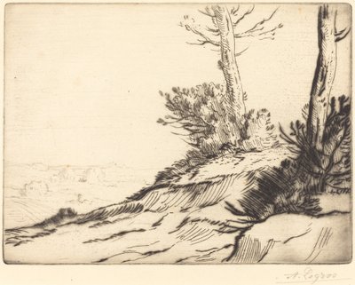 有灌木丛的山丘 La butte aux brousailles. 作者 阿方斯·莱格罗斯（Alphonse Legros）