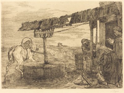 马匹驱动的磨坊（Le manege）。 作者 阿方斯·莱格罗斯（Alphonse Legros）