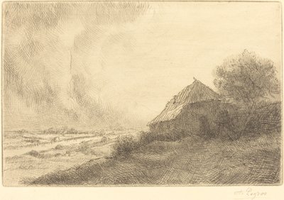 山坡上的小屋 (Masure sur la colline) 作者 阿方斯·莱格罗斯（Alphonse Legros）