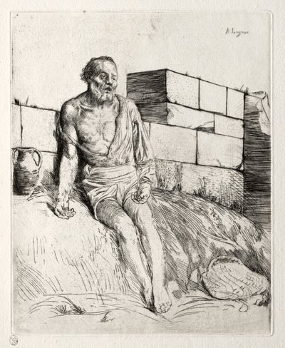 工作第一板。 作者 阿方斯·莱格罗斯（Alphonse Legros）