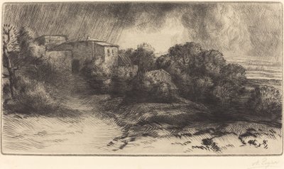 暴风雨中的布里厄农场 作者 阿方斯·莱格罗斯（Alphonse Legros）