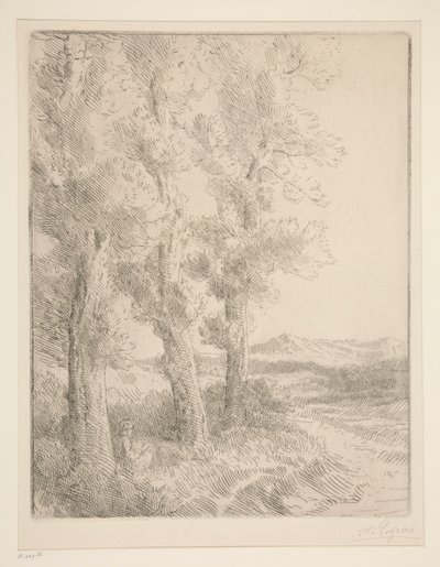 La liseuse：La lecture sous les arbres（妇女阅读：树下的课程） 作者 阿方斯·莱格罗斯（Alphonse Legros）