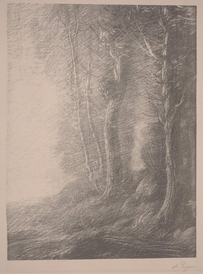 风景（石版画） 作者 阿方斯·莱格罗斯（Alphonse Legros）