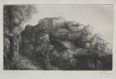 景观（有建筑物） 作者 阿方斯·莱格罗斯（Alphonse Legros）