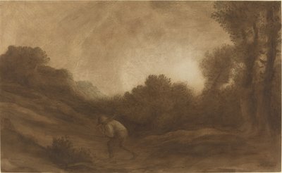 景观，傍晚。 作者 阿方斯·莱格罗斯（Alphonse Legros）