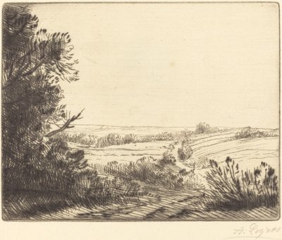 景观：通往霍维尔的道路 Paysage：霍维尔之路。 作者 阿方斯·莱格罗斯（Alphonse Legros）